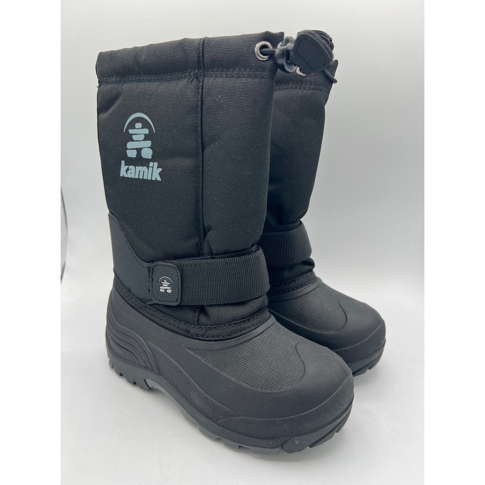 NEW Kamik Rocket Snow Boots Waterproof Insulated Youth Boys Sz 13 Black Winter